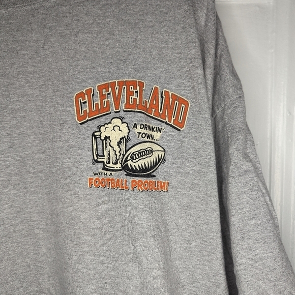Cleveland Browns Vintage Football Town drinking problem graphic tee Mens 2x - Picture 2 of 4